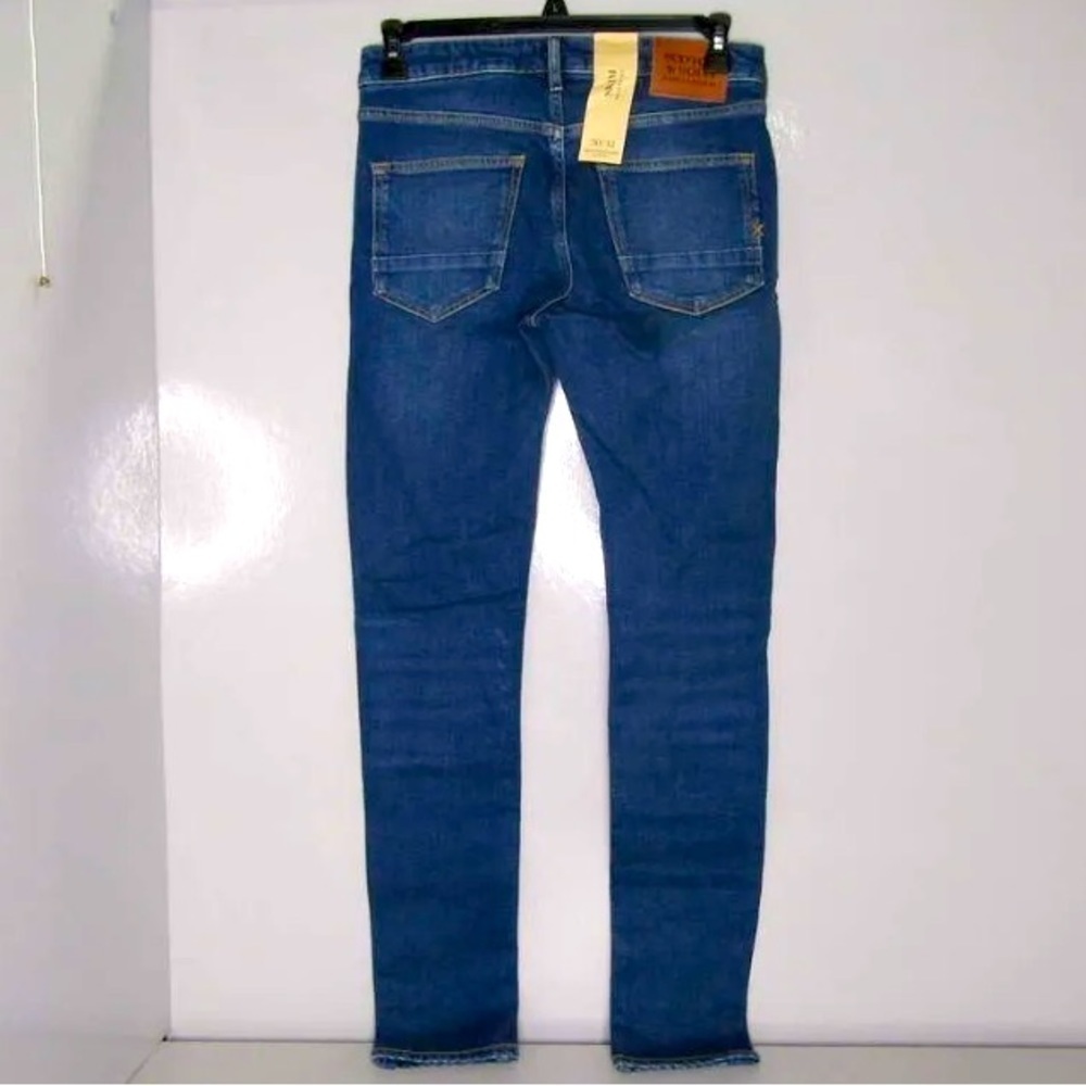 Scotch & Soda Men's US 30 x 32 Skim‎ Slim Denim Jeans 0543 Medium Blue NWT - Picture 3 of 11